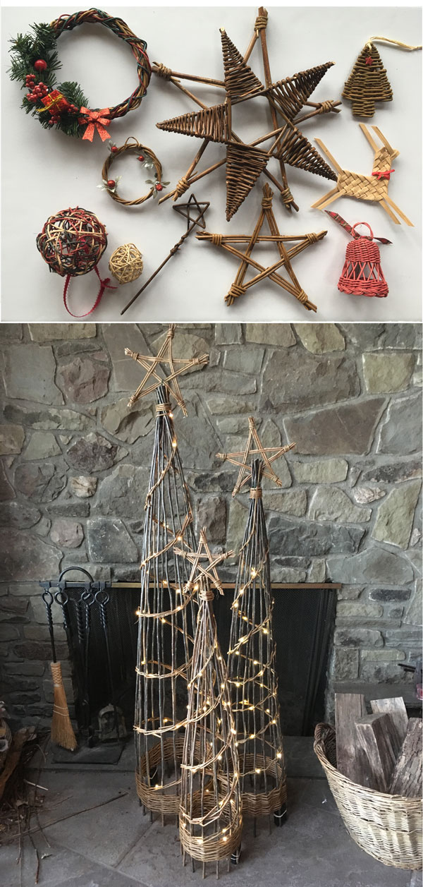 Woven Christmas Trees and Ornaments by Bonnie Gale